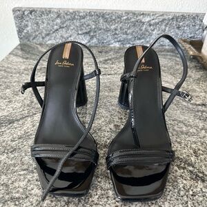 Sam Edelman Black Patent Strappy Block Heel Sandals | Women’s 8.5